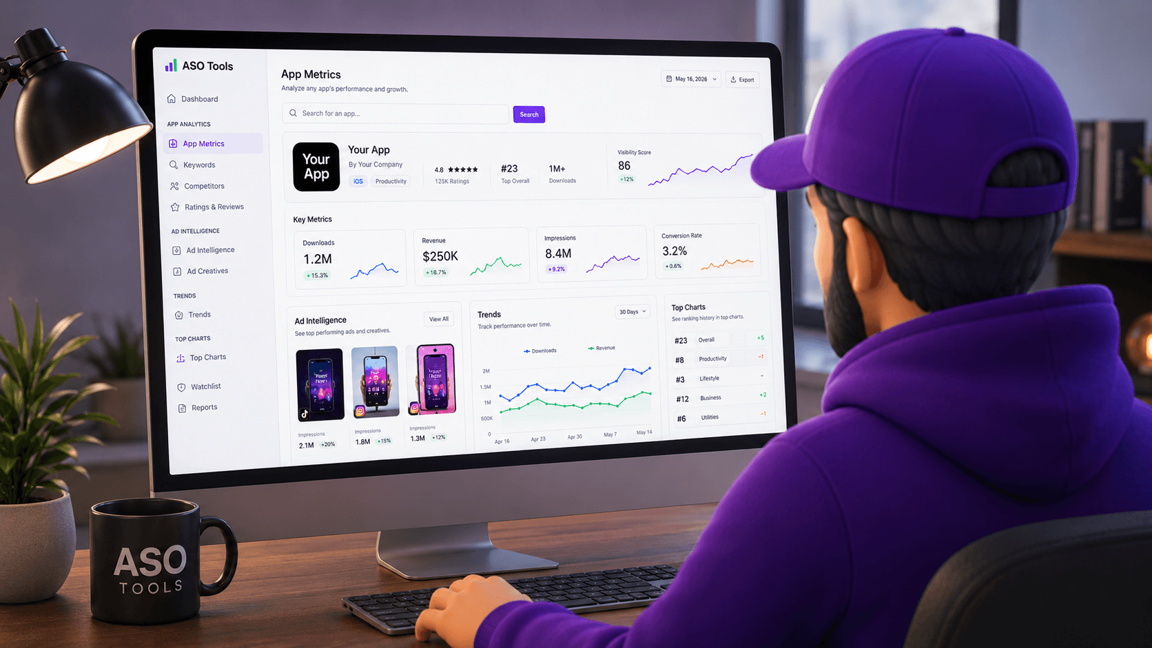 AppStoreStatistics analytics, rankings and ASO tools dashboard